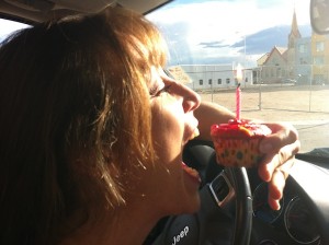 Christy Eats The Birthday Cupcake She Made For Me