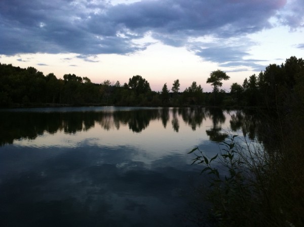 Sun setting at Monastery Lake