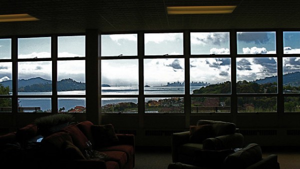 View across the bay from the commons area in GGBTS' classroom building. Photo Credit: Alex Leung.