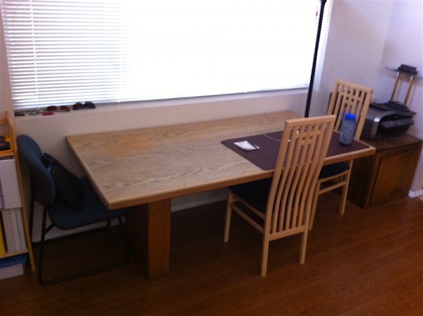 The new (old) table in place.