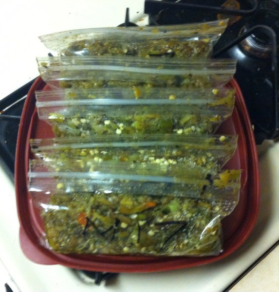 Today's yield: 5 snack bags of yum.