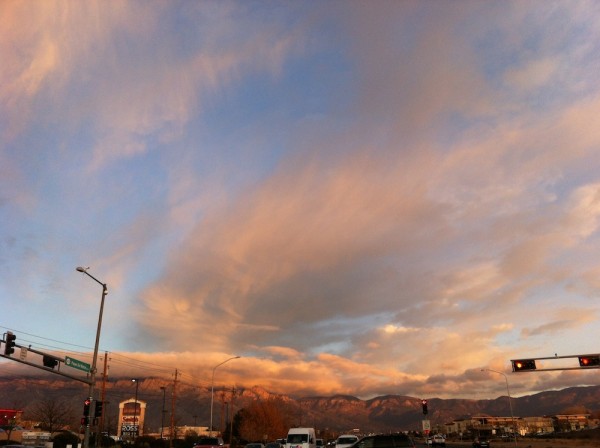 Tonight's funky pre-dusk sky.