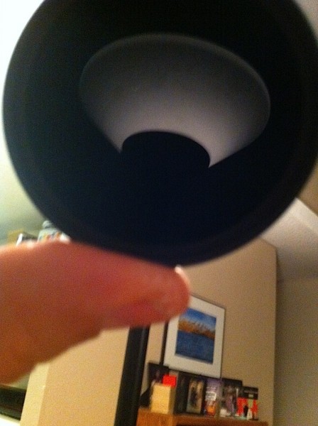 The 10 stop neutral density filter in front of the lamp over my head.