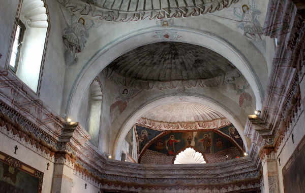 Vaults and balcony, San Xavier del Bac Mission.