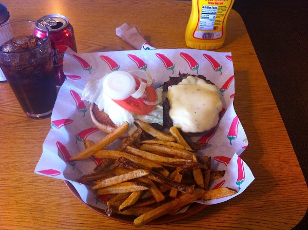 A tasty green chile cheeseburger meal disappeared quickly at Pack's.